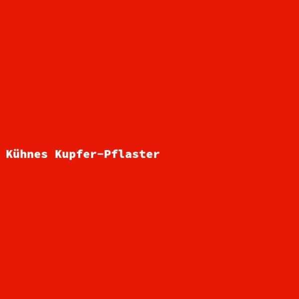 K&uuml;hnes Kupfer-Pflaster